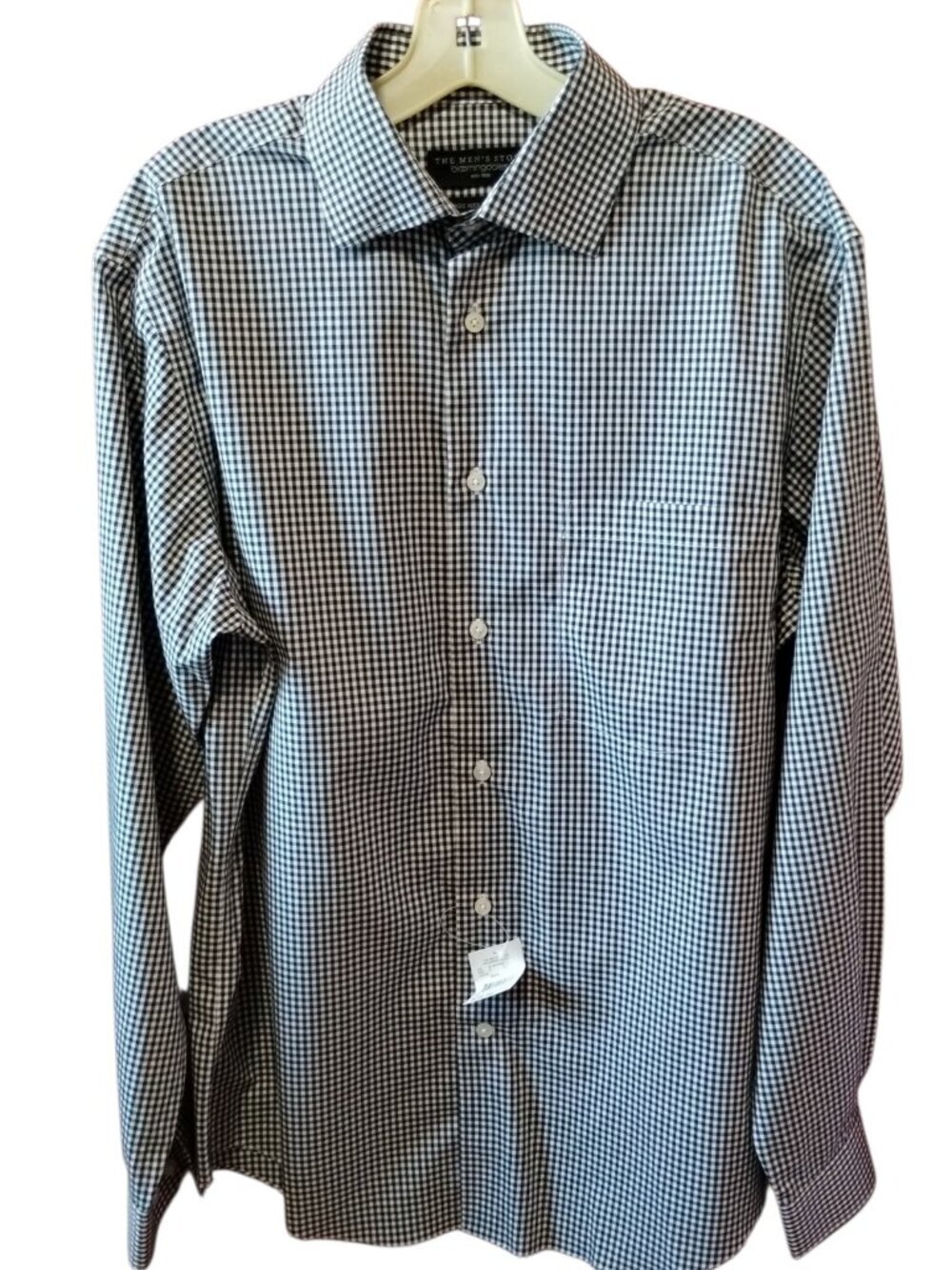 The Mens Store Bloomingdales Black & White Gingham Check Long Sleeve Shirt Lrge